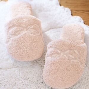 LoveShackFancy Appliqué Bow Slippers